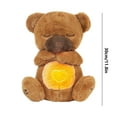 thumbnail image 3 of Pyaiiner Brown Bear Doll Breathing Stuffed Animal Doll Relief From Anxiety Soothing Sleeping with Lights Music and Motion Early Education Doll, 3 of 9