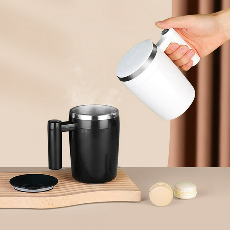 Electric Mixing Cup, Stainless Steel Self Stirring Coffee Mug Cup Automatic Magnetic Stirring Coffee Mug for Coffee, Milk, Cocoa and Other Beverages