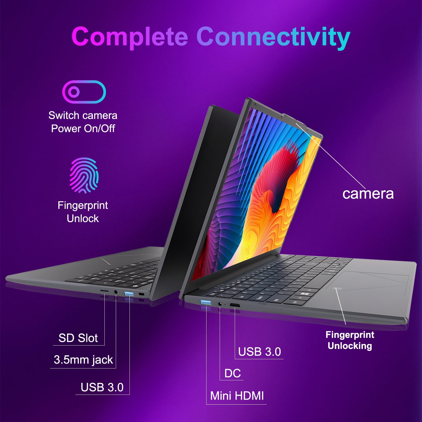 Laptop 15.6" Gaming Laptop, 16GB RAM, 512GB SSD, Intel I5, 1920x1200 IPS Screen with 4 Core Intel for and Stronger Graphics Processing Performance