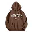 thumbnail image 3 of New York Hoodies for Women Fall Winter Long Sleeve Graphic Hooded Sweatshirt with Pockets Streetwear Pullover Tops, 3 of 5