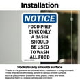 thumbnail image 3 of (2 Pack) Food Prep Sink Only A Basin Should OSHA Notice Sign 5 Inch X 3.5 Inch Vinyl Label Decal Sticker Weather Resistant, UV Protected for Workplace, Business, and Construction Site,, 3 of 7