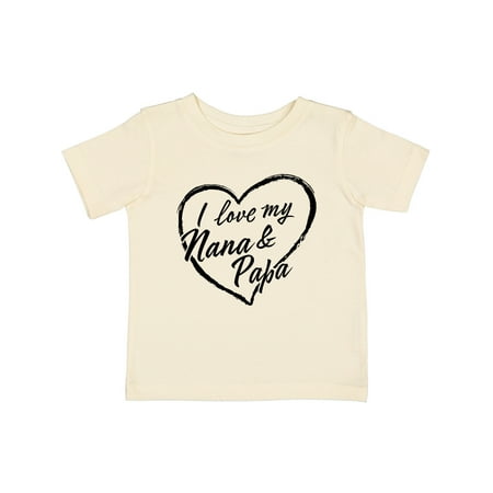 

Inktastic I Love My Nana and Papa in Black Chalk Heart Gift Baby Boy or Baby Girl T-Shirt