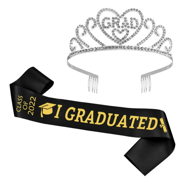 1 juego de faja de graduación, corona para fiesta, tocado, ropa para graduados, accesorios de decoración