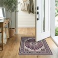 thumbnail image 2 of ODIKA 2'x3' Washable Doormat Non-Slip, Low Pile Vintage Border Tracery Pink Mauve Boho Purple Distressed Plum Playful Expressive for Entryway, Kitchen, Laundry Room, 2 of 7