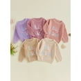 thumbnail image 2 of Big Sister Little Sister Matching Outfits Toddler Baby Girls Sweater Colorful Warm Knitted Long Sleeve Pullover Sweaters Fall Winter Knitwear, 2 of 7