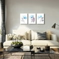 thumbnail image 2 of 3 Piece Modern Blue Flowers Canvas Wall Art for Bedroom Living Room decor,Bathroom Wall Decor,3 Panels framed Wall Watercolor Painting Kitchen Home Decoration Canvas Print Artwork Wall Mural, 2 of 6
