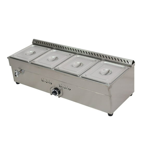 PreAsion 4-Pan LP GAS Food Warmer Catering Kitchen Steam Table Cooking Warming Stove