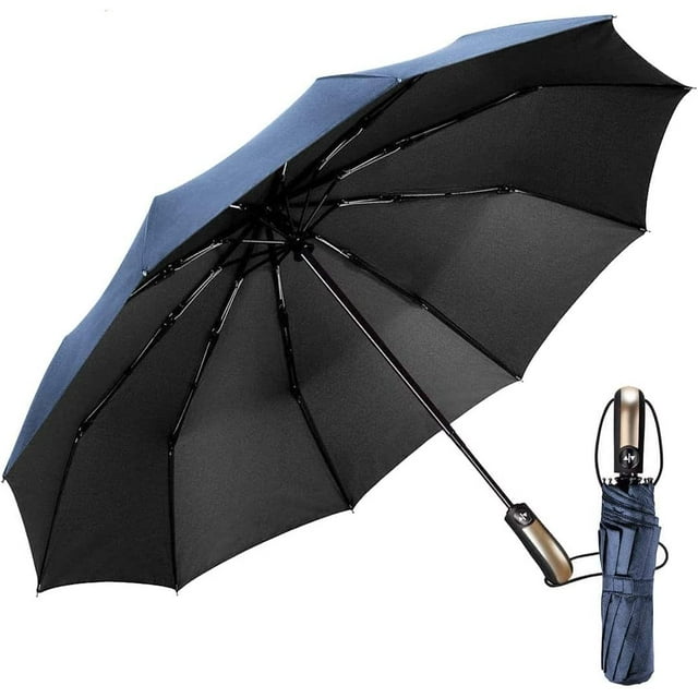 Paraguas Automático de Viaje Plegable Grande de Golf Protección UV para lluvia Anti-Viento Portátil Compacto Seca Rápido