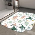 thumbnail image 2 of 1pc Cute Dinosaur Pattern Absorbent Non-Slip Bathroom Thickened Flannel Rug Decor,Soft,Quick Drying,Suitable For Indoor/outdoor Use,Bathrooms,Bedrooms,Kitchens,Terrace,Laundry Rooms,16"x24", 2 of 9