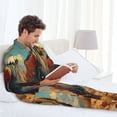 thumbnail image 6 of Naloa Western Desert Cactus Bald Eagle Men’s Pajamas Set - Long Sleeve Button Down Sleep Shirt and Pajama Bottoms Sleepwear Set-Large, 6 of 7