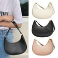 thumbnail image 2 of Women Shoudler Bag Solid Color Smooth Faux Leather Underarm Bag Crescent Shape Adjustable Strap Large Capacity Zipper Closure Lady Handbag, 2 of 11
