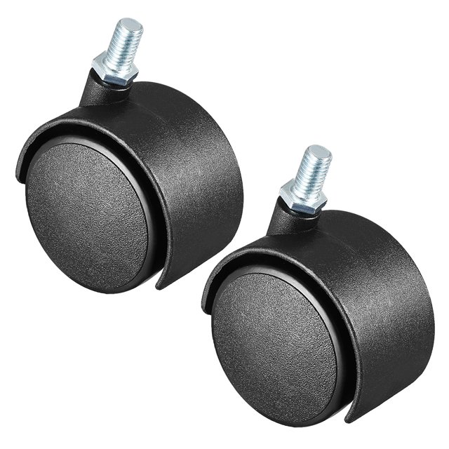 Unique Bargains 2 Pcs Roues Pivotantes de 2 Pouces en Nylon avec Tige Filetée à 360 Degrés, M8 x 15mm, Capacité de 39lb