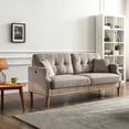 thumbnail image 2 of Light Gray 3-seater Sofa with Breathable Fabric, USB Port / Stylish and Comfortable for Living, 2 of 4