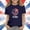 Navy, variant on Babcutegg Purple Strawberry Cake Print Short Sleeve Cotton T-Shirt For Girls – Lightweight Casual Crew Neck Top Purple Size 9