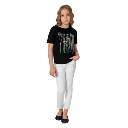 InCity Girls Tween 7-14 Years Everyday Casual Comfy Short Sleeve Doors T-shirt