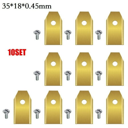

BCLONG 10Set Steel Lawnmower Blades Trimmer Cutter Piece Replacement For Lawnmower Tool