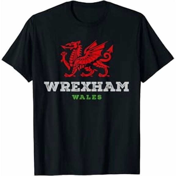 Wrexham Wales Welsh Dragon Flag Vintage T-Shirt