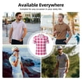 thumbnail image 5 of Sikiie Plaid Heart Print Men's Short-sleeved POLO Shirts, Button-down Shirts and T-shirts are Suitable for Vacation, Leisure and Business-4X-Large, 5 of 6