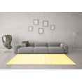 thumbnail image 3 of Ahgly Company Machine Washable Indoor Round Solid Yellow Modern Area Rugs, 3' Round, 3 of 4