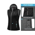 thumbnail image 4 of Little Donkey Andy Women's Lightweight Softshell Vest, Hooded Windproof Sleeveless Jacket for Golf Travel Hiking Running Black XS, 4 of 7