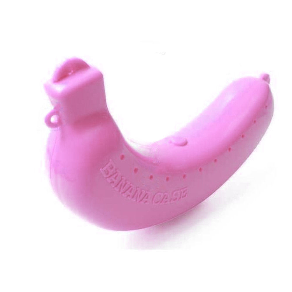 Details about / Banana Protector Case Fork Outdoor Snack Lunch Box Holder Fruit Storage BEST