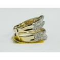 thumbnail image 3 of Rag Jewels 2.40 Ctw Round Cut White Diamond Wedding Anniversary Curved Chevron Enhancer Guard Band Ring 14K Yellow Gold Plated 925 Sterling Silver 925 Sterling Silver -8, 3 of 4