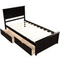 thumbnail image 5 of Twin Platform Bed With 2 Slidable Drawers In , Made From Solid Wood And For Use Rolling Color, Crafted Long-term, 5 of 7