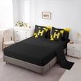 thumbnail image 5 of Manfei Baseball Print Twin Bedding Sets 7pcs for Boys Girls, Sport Monogrammed Bedding Comforter Set, Personalized Letter H Sheet Sets, Breathable Home Decor, 5 of 8