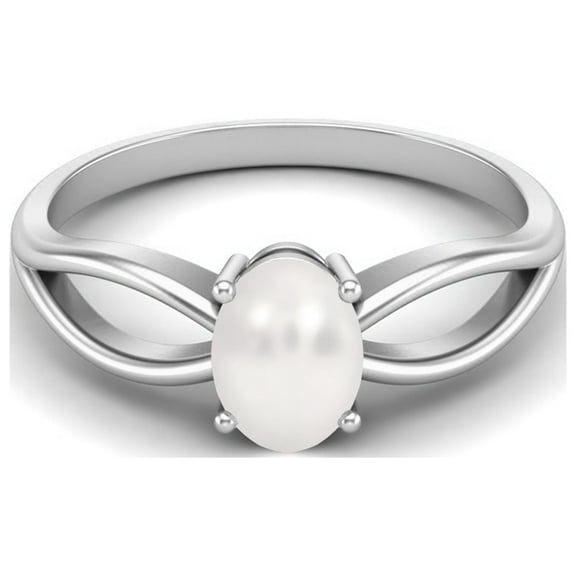 Mooneye 7X5mm Oval Pearl 925 Sterling Silver Solitaire Celtic Women Valentines Day Gift Ring