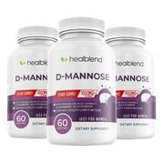 Healblend D-Mannose Capsules - Liver & Urinary Tract Health Supplement for UTI, Bladder Infection, Kidney Support & Bloating Relief - 60 Capsules (3 Pack)