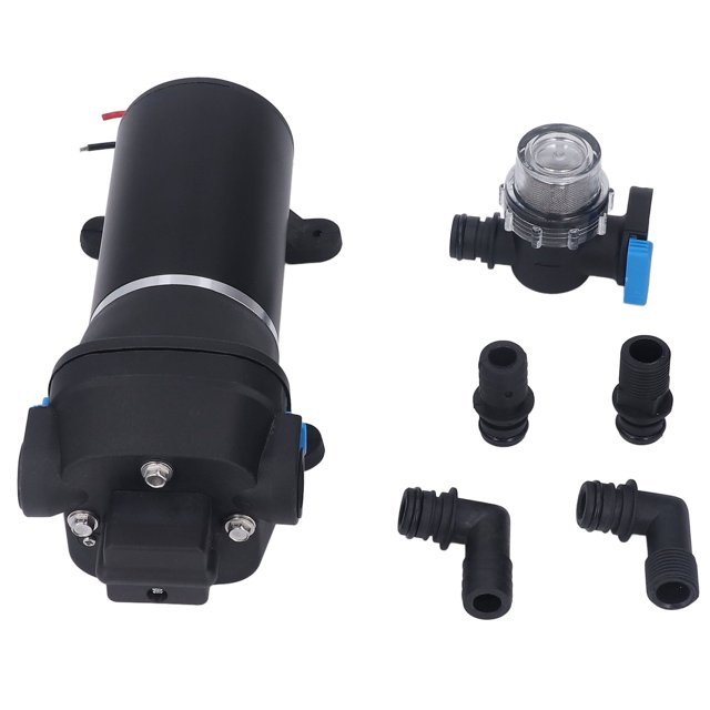 High Pressure Water Pump Miniature RV Pneumatic Diaphragm Supercharger Self Priming Pump 24V 4.5GPM