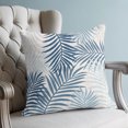 thumbnail image 4 of Pillow Covers 18x18 Set of 2, Blue Grey Palm Leaves Throw Pillow Covers Decorative Couch Cushion Cover, Summer Botanical Tropical Leaf Microfiber Soft Square Pillowcases for Bedroom Living Room Sofa, 4 of 9