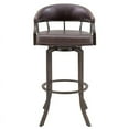 thumbnail image 7 of Home Square 2 Piece Swivel Faux Leather Bar Stool Set in Auburn Bay and Brown, 7 of 7