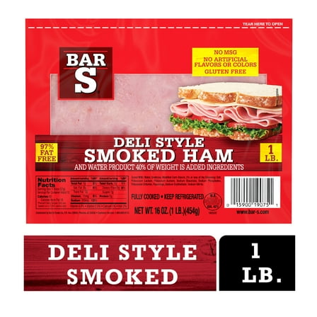 Bar-S Deli Style Smoked Ham Lunch Meat, 16 oz