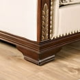 thumbnail image 2 of Catie Accent Chair- Beige Rolled Arms- Nailhead- Cherry Brown Solid Wood, 2 of 5