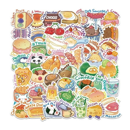 CCOCC 50 Pcs Cute Stickers,Cartoon Animal Stickers Laptop Stickers,Cute Designs Waterproof Adhesive Travel Stickers