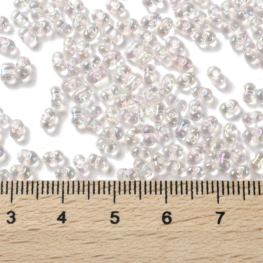 1pound AB color Glass Seed Beads Transparent Colours Rainbow Peanut Lavender Blush 4~4.5x2~2.5x2~2.5mm Hole: 0.8~0.9mm about 10000pcs/pound