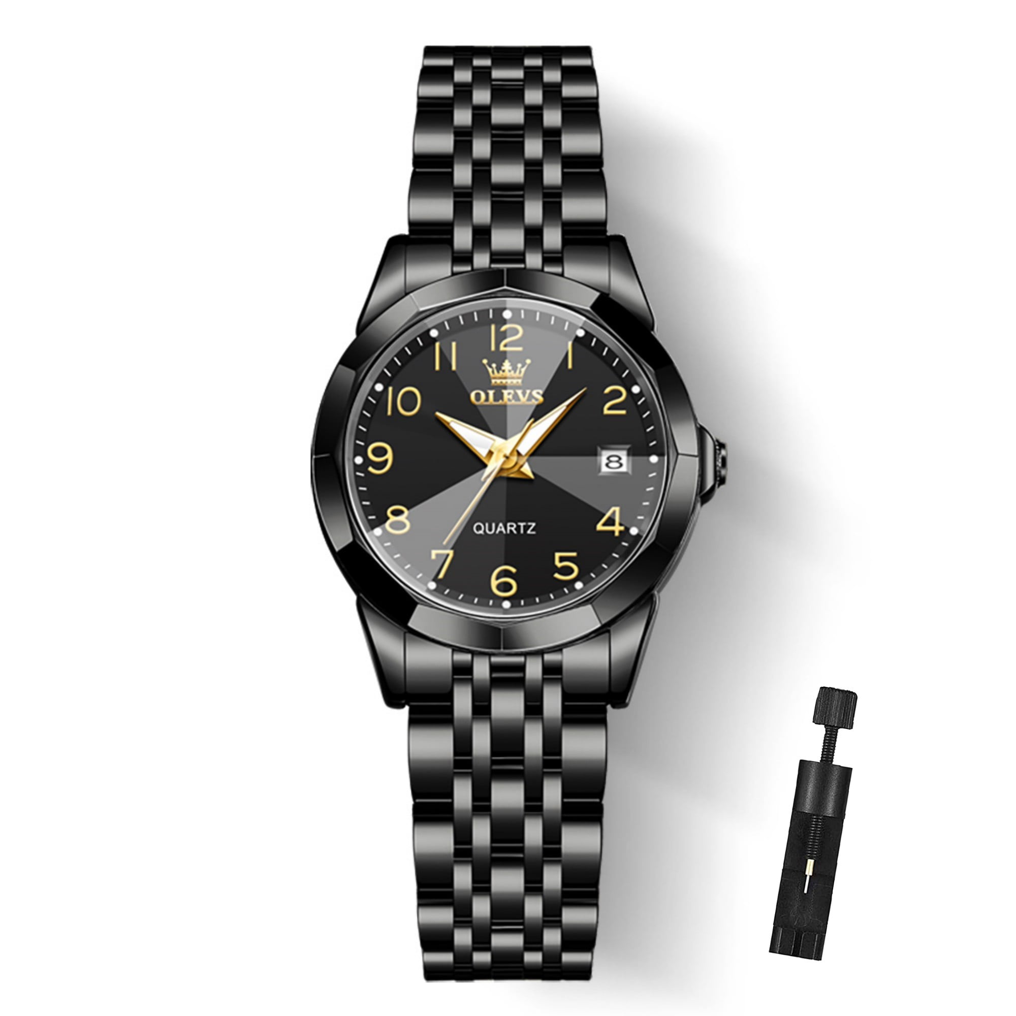 OLEVS Watches for Women Luxury Casual Dress Analog Quartz Digital Date Two Tone Gold Plated Stainless Steel Waterproof Luminous Female Wrist Watch Reloj para Mujer