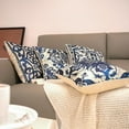 thumbnail image 4 of Blue Throw Pillow Covers - Linen Blue Pillow Covers 18x18 Set of 4, Decorative Blue and White Pillow Covers, Chinoiserie Pillow Cover, Chinoiserie Decor, 4 of 6