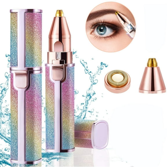 LNKOO Facial Hair Removal for Women - Rechargeable Eyebrow Trimmer 2 in 1 Painless Face Hair Remover for Peach Fuzz Chin Nose Upper Lip, Maliton Eyebrow Razo