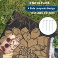 thumbnail image 4 of Hasoo 9' x 18' Black/Brown Outdoor Rug for Patio Decor Waterproof Plastic Straw Modern Geometric Carpet PP Tube Woven Portable Camping Mat for Picnic Balcony, 4 of 7