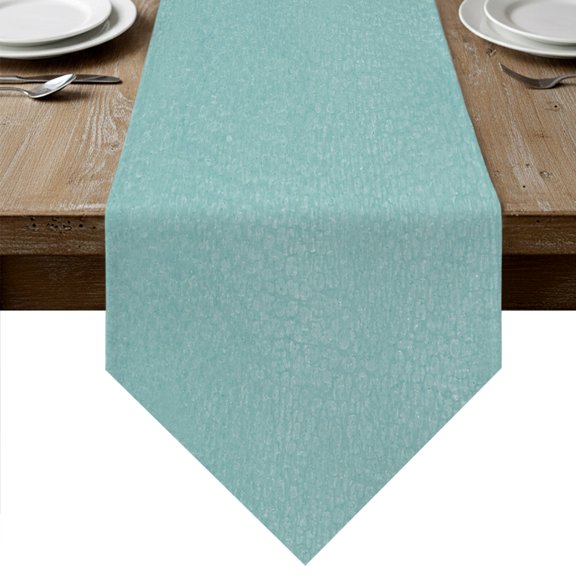 Teal Table Runner Linen Burlap Table Runner 60 Inches Long Modern Solid Textured Farmhouse Dresser Scarves for Kitchen Island Coffee Dining Room Party Wedding Banquet Holiday Decoration 13"x60"