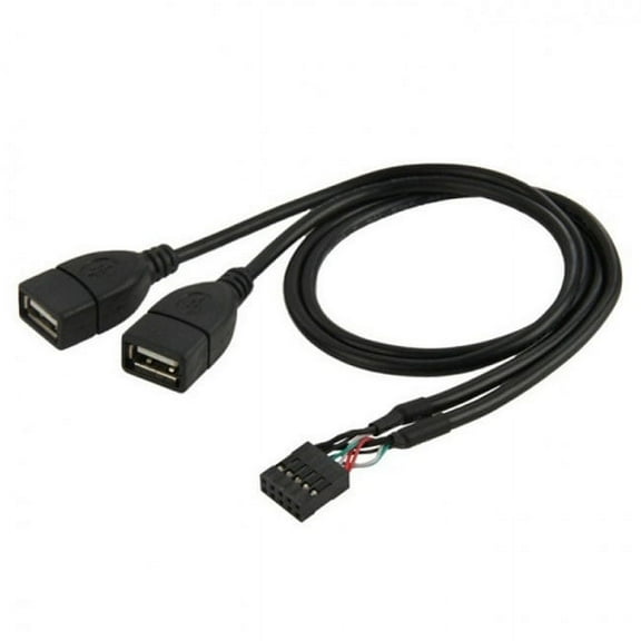 Chenyang CY 10 Pin Motherboard Female Header to Dual USB 2.0 Female Adapter Cable 50cm Cable