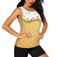 thumbnail image 2 of Fotbe White Ice Cream Blusas Sin Mangas para Mujer – Estilo Casual, Corte Suelto, Slim-Fit, Cuello Redondo Deportivo, Tops de Verano para Gimnasio y Yoga-Small, 2 of 7