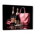 thumbnail image 2 of Designart "Pink And Black Stylish Bag Champagne I" Fashion Floater Framed Canvas Print, 2 of 7