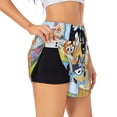 thumbnail image 3 of Lsque Bluey Printed Women's Running Shorts with Liner Pockets,Elastic Quick Dry Workout Athletic Gym Yoga Shorts,Womens High Waist Shorts-X-Large, 3 of 9