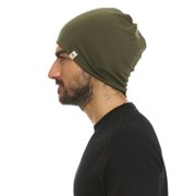 Woolverino - Microweight Merino Wool Reversible Shade Beanie - Olive Drab / Black