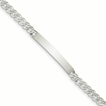 925 Sterling Silver 6.00MM Curb Link ID Bracelet 8.50 Inches