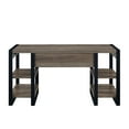 thumbnail image 3 of Pemberly Row 60" Wood and Steel Metal Gray Wash Computer Desk, 3 of 7