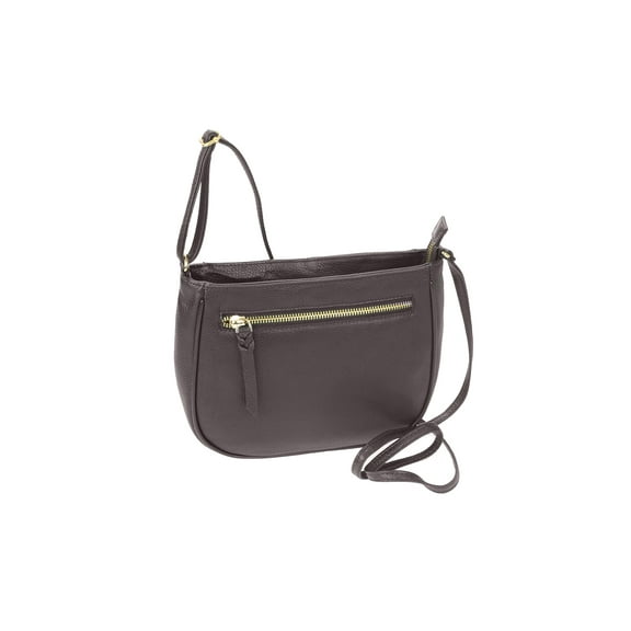 Leather Top Zip Crossbody Bag